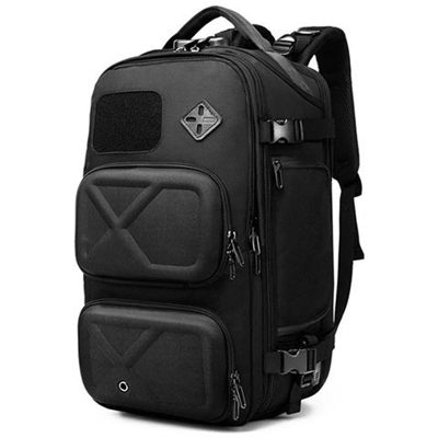 Zaino Da Esterno Uomo Usb Antifurto Da Viaggio Impermeabile Multifunzionale Di Grande Capacità 28x24x52cm Nero