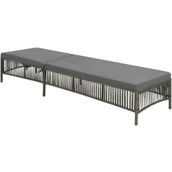 Asupermall - Lettino Prendisole con Cuscino in Polyrattan Grigio precio