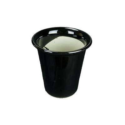 Vaso per bonsai Giapponese Morrisan rotondo in gres smaltato nero 12,5x12,5x15 cm - B10-11