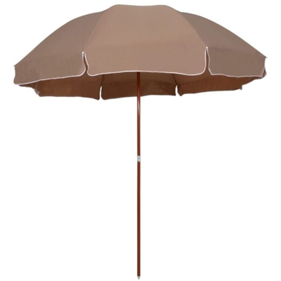 vidaXL Ombrellone con Palo in Acciaio 300 cm Grigio Talpa - Marrone