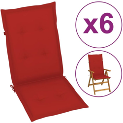 vidaXL Cuscini per Sedie da Giardino 6 pz Rossi 120x50x4 cm - Rosso en oferta