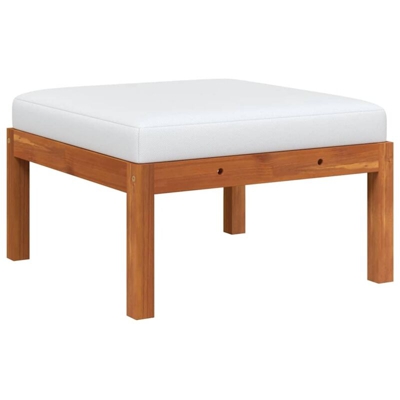 Sgabello da Giardino con Cuscino in Massello d'Acacia - Marrone - Vidaxl