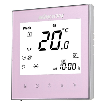 Asupermall - WiFi voce riscaldamento a pavimento digitale termostato - 16A Portata (1000 serie rosa) AC 95-240V un NTC sensore di linea di erogazione