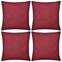 YOUTHUP Fodere per Cuscini 4 pz Bordò in Cotone 40 x 40 cm - Rosso en oferta