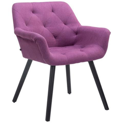 Sedia Attesa Cassidy in Tessuto E Legno | Poltroncina Imbottita Conferenze, con Braccioli, Alt. Seduta 45 cm I Carico Max 150KG Viola Base Legno: Nero en oferta