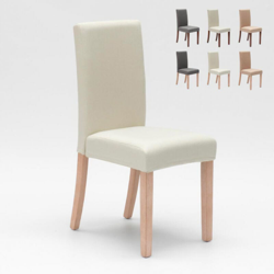 Sedia imbottita con fodera stile herniksdal in legno ristorante Comfort Luxury | Shabby Bianco características