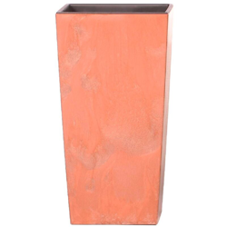 Vaso di fiori Urbi in plastica effetto quadrato alto 26,6 L CON vasca color terracotta, 50 (altezza) x 26,5 (larghezza) x 26,5 (profondità) cm características