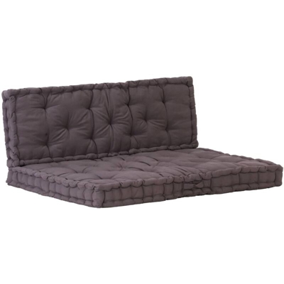 YOUTHUP Cuscini per Pallet e Pavimento 2 pz in Cotone Antracite - Grigio