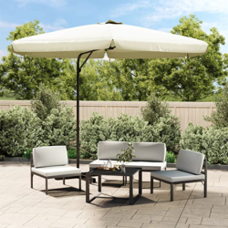 Ombrellone da Esterni con Palo in Acciaio 300 cm Bianco Sabbia - Bianco - Vidaxl precio