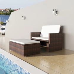 Divano da Giardino in Polyrattan Marrone precio