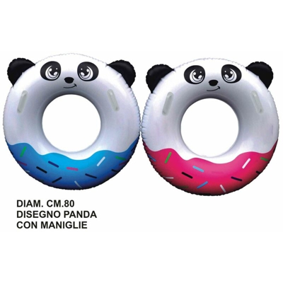 Ciambella Diam. Cm.80 Dec. Panda Con Maniglie