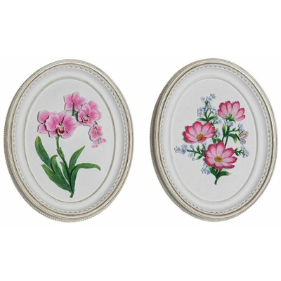 Statua Decorativa Resina Fiori (2 pcs) (17 x 2.5 x 21.6 cm) - Dkd Home Decor