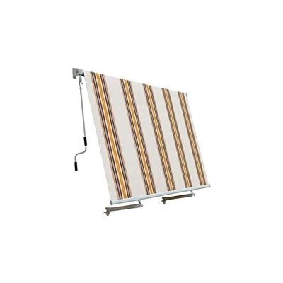 Tenda da sole a caduta con bracci per balconi 2,45 x 2,45 metri rigata beige