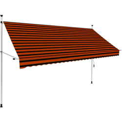 Tenda da Sole Retrattile Manuale Arancione e Marrone 300 cm - Multicolore - Vidaxl características