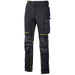 ATOM - PANTALONE DA LAVORO IN COMODO TESSUTO U-4 RESISTENTE, TRASPIRANTE, IDROREPELLENTE - PE145BC BLACK CARBON U-POWER - Taglia XL en oferta