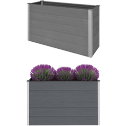 Letto Rialzato da Giardino in WPC 150x50x91 cm Grigio - Grigio - Youthup en oferta
