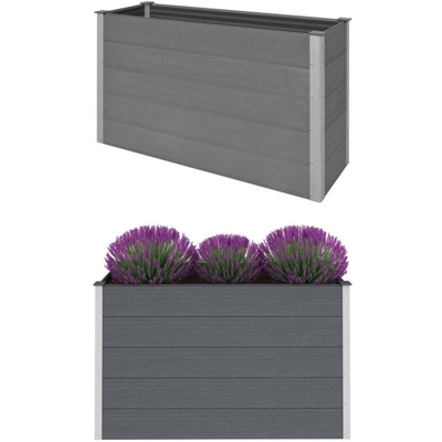 Letto Rialzato da Giardino in WPC 150x50x91 cm Grigio - Grigio - Youthup