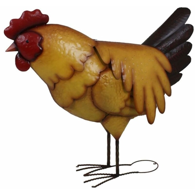 Garden Figurine Terrazze di gallina Stand Decorazione Animale di pollo Metallo Scultura esterna Harms 507088
