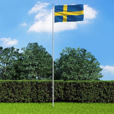 Bandiera della Svezia con Pennone in Alluminio 6 m - Multicolore - Youthup
