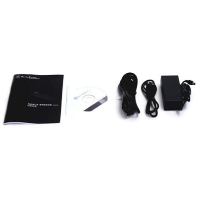 SST-NB02B SilverStone SST-NB02B Noble Breeze Aluminium Notebook Cooler with 10/100 Base-T- (RJ-45) Connector, Audio, Microfon, 5x USB 2.0 as well as Charger for Mobile Phone, black