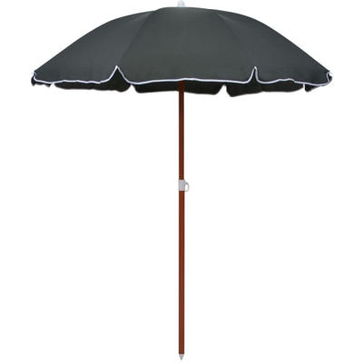 Ombrellone con Palo in Acciaio 180 cm Antracite - Antracite - Vidaxl