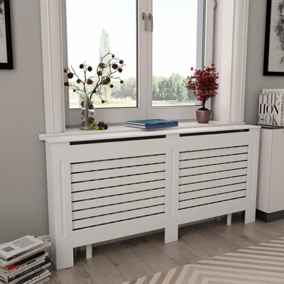 YOUTHUP Coperture per Radiatori 2 pz Bianche 172x19x81,5 cm in MDF - Bianco