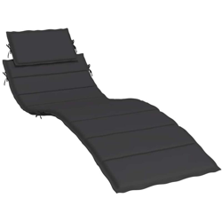 vidaXL Cuscino per Lettino Prendisole Nero 186x58x4 cm - Nero precio