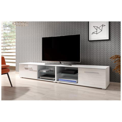 Porta Tv Modernista Punes Bianco / bianco Lucido 140 Cm en oferta