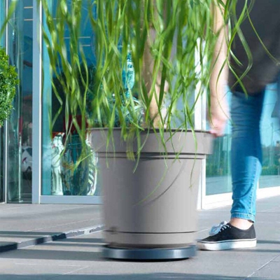 Sottovaso Mover con ruote bidirezionali color Antracite ad incastro -DIAM 39 x H 2.6 cm / Antracite