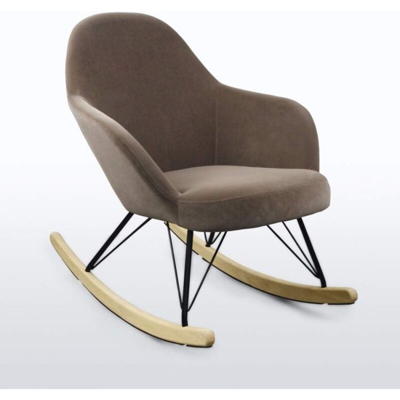 Sedia a dondolo design moderno Eiffel ROCKing in velluto | Marrone