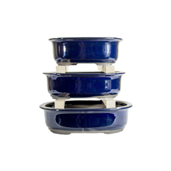 Vasi per bonsai Giapponesi Morrisan ovali in gres smaltati blu (Set da n.3 pezzi) - B21-26 características