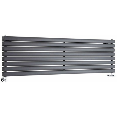 Hudson Reed Revive Radiatore Termoarredo di Design Orizzontale Moderno - Termosifone Con Finitura In Antracite - Design a Colonna Ovale - 472 x 1600