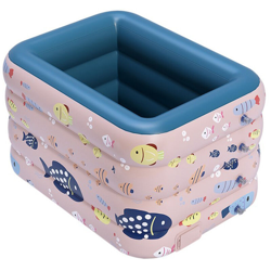 Piscina gonfiabile estiva a 4 strati o piscina per bambini pieghevole, vasca interna all'aperto (1,2 m) - rosa loto - Rose lotus en oferta