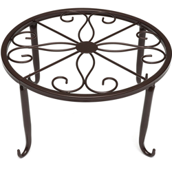 Supporto moderno in metallo da 24 cm per la decorazione in bronzo del tavolo da giardino con vaso di fiori en oferta
