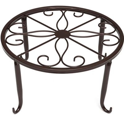 Supporto moderno in metallo da 24 cm per la decorazione in bronzo del tavolo da giardino con vaso di fiori
