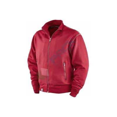 Felpa da lavoro con zip, 65% poliestere - 35% cotone, 290 gr, colore bordeaux, taglia XL (Taglia XL - Bordeaux)