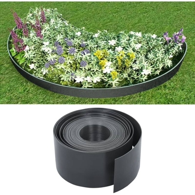 vidaXL Bordatura da Giardino Grigia 10 m 20 cm in PE - Grigio