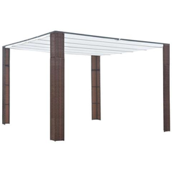Gazebo Con Tetto In Polyrattan 300x300x200cm Marrone E Crema características
