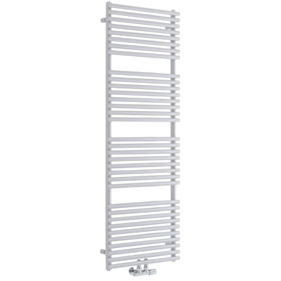 Hudson Reed Magera Scaldasalviette Moderno di Design Verticale - Termoarredo Bagno con Attacchi Centrali - Acciaio Bianco - 407W - 1520 x 500mm