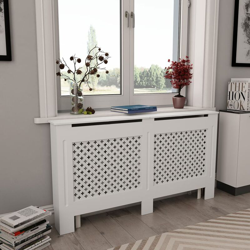Copertura per Radiatore Bianca 152x19x81,5 cm in MDF - Bianco - Youthup en oferta