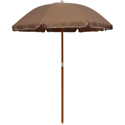 Ombrellone con Palo in Acciaio 180 cm Grigio Talpa - Marrone - Vidaxl