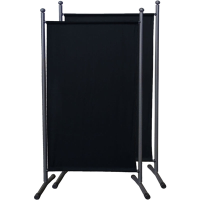 2 Pezzi Paravento da Giardino 180 x 78 cm Divisorio in Tessuto Protezione della Privacy Nero