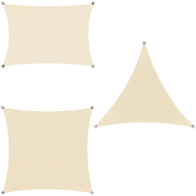 Deuba - Vela parasole protezione UV 50 tenda antivento idrorepellente Crema Oxford, Triangolo 5x5x5m