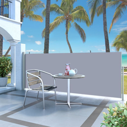Tenda da Sole Laterale Retrattile 120 x 300 cm Grigia en oferta