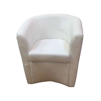 poltroncina 'bocciolo' in ecopelle bianca