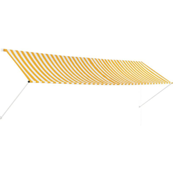 Tenda da Sole Retrattile 400x150 cm Giallo e Bianco - Multicolore - Vidaxl en oferta