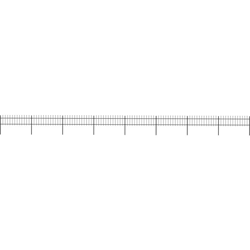 YOUTHUP Recinzione da Giardino Punta a Lancia in Acciaio 13,6x0,6m Nera - Nero en oferta
