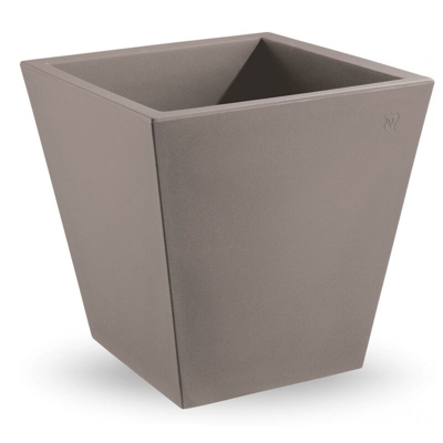 Vaso quadrato in resina 'Cosmos' 55 cm. Taupe