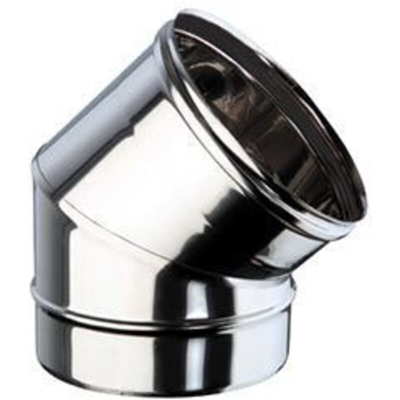 An Camini - Gomito a 45° monoparete in acciaio inox > 80 mm