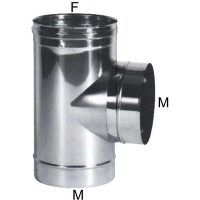 Gomito T Inox 8 Laterale M - Maral